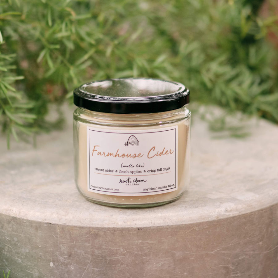 Rustic Charm Candles | 12-oz Scented Candle | Farmhouse Cider