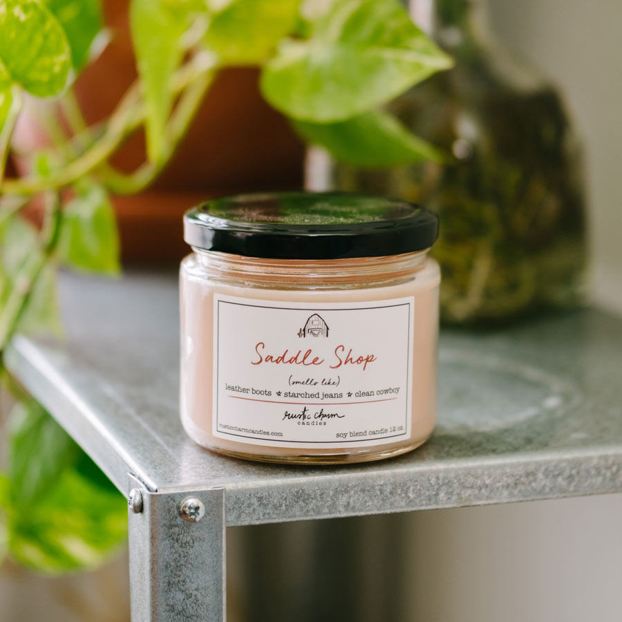 Rustic Charm Candles | 12-oz Scented Candle | Saddle Shop